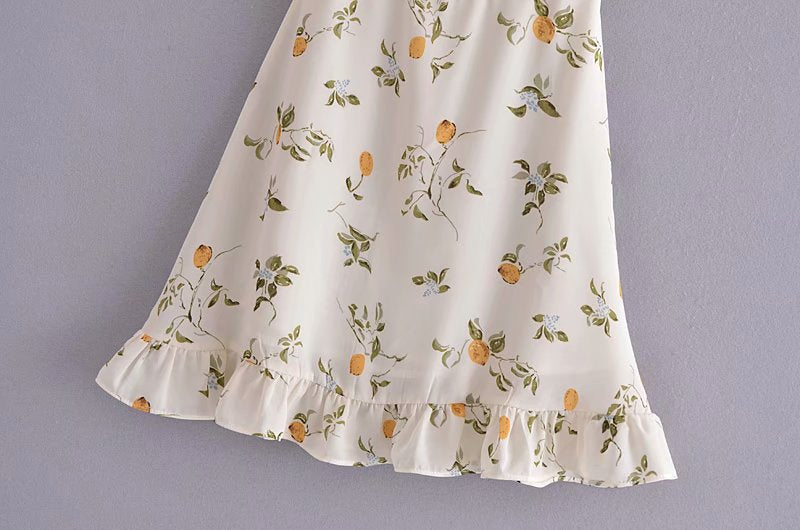 French Lemon Print Dress