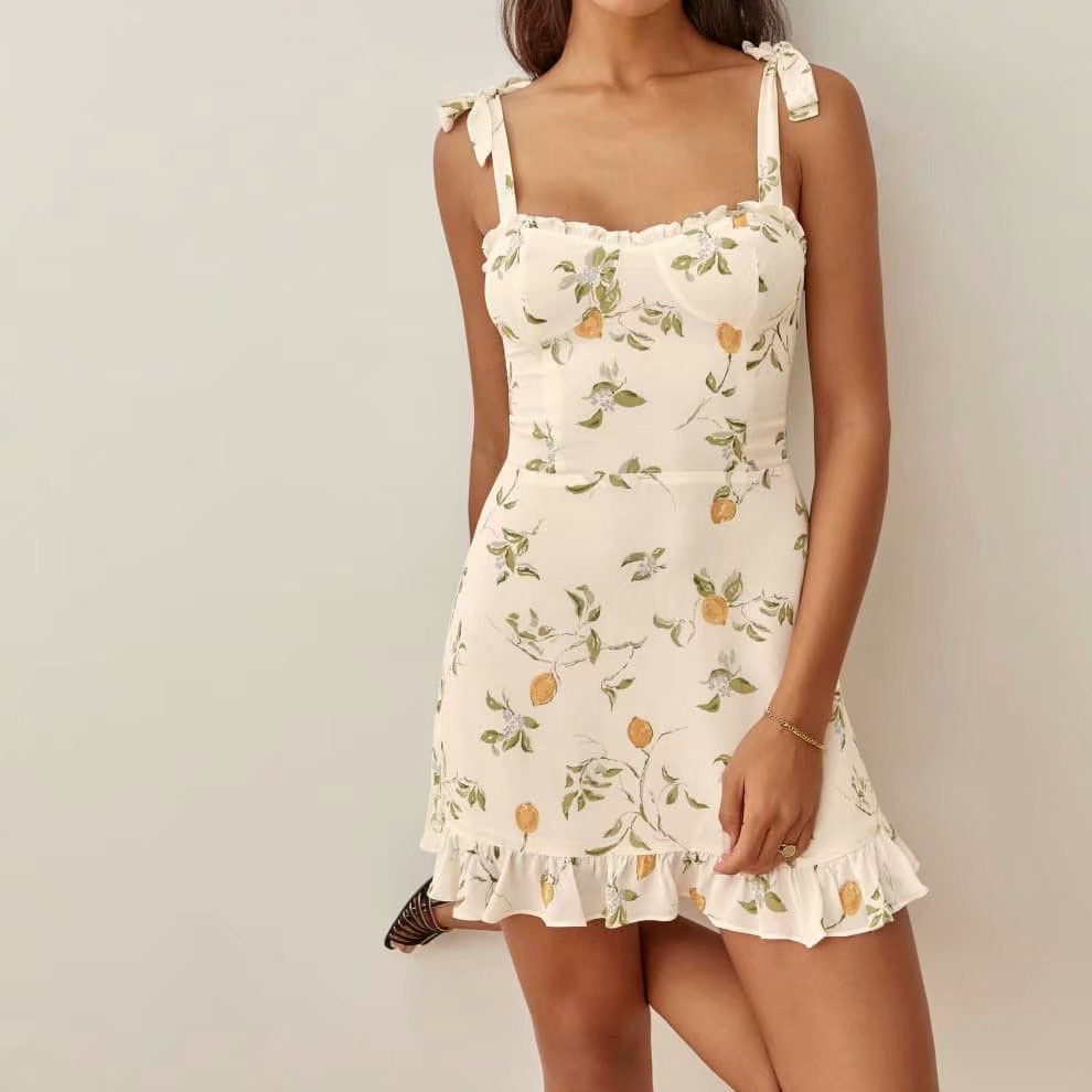 French Lemon Print Dress